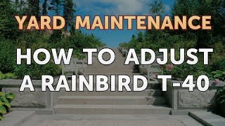 How to Adjust a RainBird T40 [upl. by Nneb]