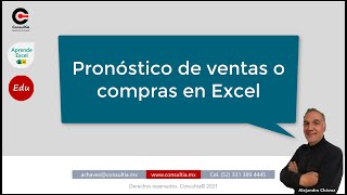 Pronostico de ventas o compras en Excel [upl. by Alaster]