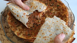 Amazing Pizza Lahmacun Recipe The Best of Turkish Food [upl. by Atiugal]