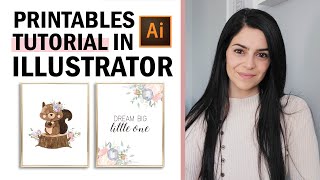 Create Printables Using Adobe Illustrator to SELL ONLINE [upl. by Olds547]