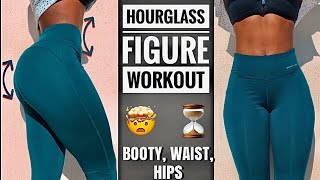 HOURGLASS FIGURE WORKOUT  Small Waist Butt  Curver Hips2 Weeks ChallengeNo Equipment [upl. by Adlev]