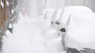 Tempête de neige la chaussée glissante et les forts vents perturbent les déplacements [upl. by Whiney]