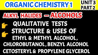 Qualitative test for alcohol  Structure and uses of ehtyl methyl alcohol propylene glycerol [upl. by Harding]