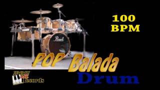 Pop Balada 100 bpm  Ritmo BASE de Bateria  Drum rhythm in ballad [upl. by Elleinnad]