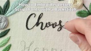 How to Embroider Letters Script Using a Backstitch [upl. by Ayita]