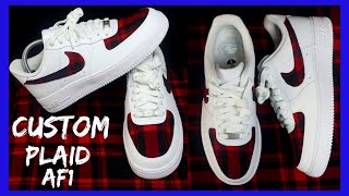 NIKE AIR FORCE 1 CUSTOM  PLAID AF1 EASY 2021 [upl. by Gar]