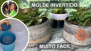 DIY  COMO FAZER VASOS DE CIMENTO COM O MOLDE INVERTIDO MUITO FÁCIL DE FAZER [upl. by Anirahs]