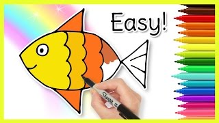 How to Draw a FISH Easy Drawings for Kids [upl. by Linis578]