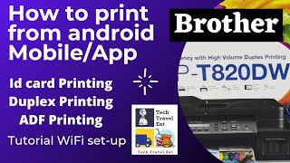 Brother Printer DCPT820DW multifunctionhow to print from Android MobileAppWiFi setup tutorial [upl. by Andi]