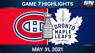 NHL Game Highlights  Canadiens vs Maple Leafs Game 7  May 31 2021 [upl. by Joelly552]