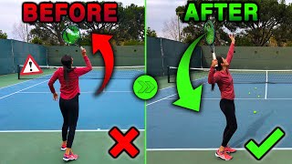 Beginner Tennis Lesson Serve Progressions [upl. by Cecily]