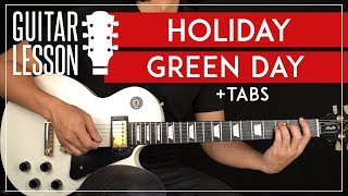 Holiday Guitar Tutorial 🎸 Green Day Guitar Lesson  TAB [upl. by Thurston]