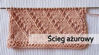 Prosty ścieg wzór ażurowy na druty Knitting stitch [upl. by Elleryt]