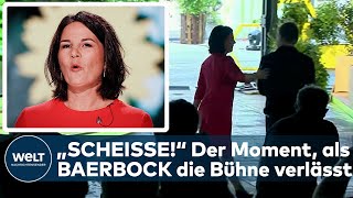 ANNALENA BAERBOCK quotScheißequot Der Moment als die Kanzlerkandidatin der Grünen die Bühne verlässt [upl. by Ytoc]