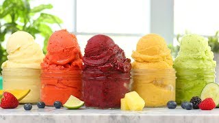 5 EASY Fruit Sorbets  Dairy Free Summer Desserts [upl. by Gildea]