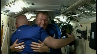 British astronaut Tim Peakes first moments on ISS [upl. by Yrac584]