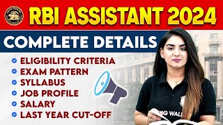 RBI Assistant 2024 Notification  RBI Assistant Salary Exam Pattern Syllabus Job Profile [upl. by Sreip]