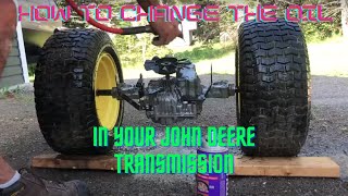 How to change your oil in your Differential  transaxle  Transmission John Deere Lawn Tractor [upl. by Eno]