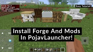 How To Install Forge And Mods In PojavLauncher 2021 Minecraft Java On Android [upl. by Almund]