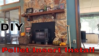 Pellet Stove Insert Installation  Self Install  DIY [upl. by Sugar359]