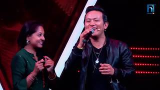 Heart whelming moment in The Voice of Nepal S2  Timilai dekhera  Raju Lama and Geeta Sharma [upl. by Yarg]