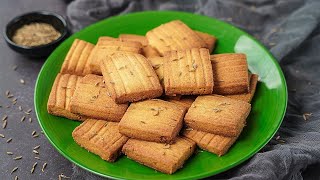 Jeera Biscuit Recipe  Homemade Cumin Cookies Recipe  Yummy [upl. by Shippee]