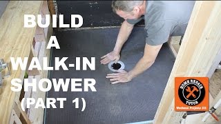 How to Build a WalkIn Shower Part 1 Wedi Shower Pan Install [upl. by Novahs632]