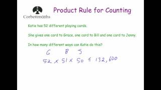 Product Rule for Counting  Corbettmaths [upl. by Winsor]