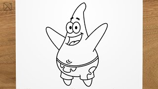 How to draw PATRICK STAR Spongebob step by step EASY [upl. by Assed]