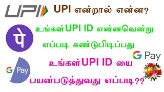 What is UPI id  How to find your UPI id  How to use the UPI id in tamil  android tips [upl. by Kerin]