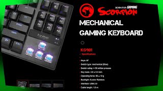 Marvo Scorpion KG901 RGB LED Compact Gaming Keyboard with Mechanical Blue Switches Review [upl. by Arivle]