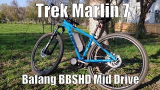 Trek Marlin 7 Electric DIY Conversion Bafang BBSHD 1500W Mid Drive Test [upl. by Keffer]