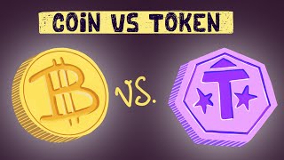 Crypto Coin vs Token Differences  Examples [upl. by Maillil658]