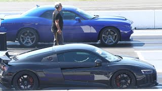 Hellcat Redeye vs R8 Audi  drag racing [upl. by Oak]