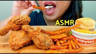 ASMR POPEYES Fried Chicken  Macaroni N Cheese  ONION SAUCE No Talking 먹방 suellASMR [upl. by Egbert]