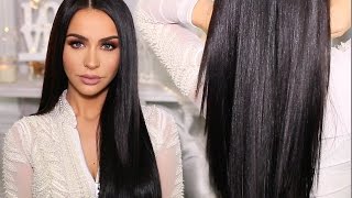 HOW TO SLEEK amp SHINY STRAIGHT HAIR  Carli Bybel [upl. by Ardnod]