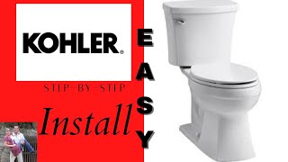 Install Kohler 2 Piece Highline Curve Toilet  EASY diy how howto [upl. by Nimocks]