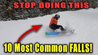 STOP FALLING ON YOUR SNOWBOARD  Most Common Falls and Fixes [upl. by Judas]