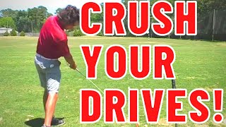 CRUSH YOUR DRIVES and improve your golf swing when you do THIS crazy SIMPLE drill [upl. by Ecnerwaled530]