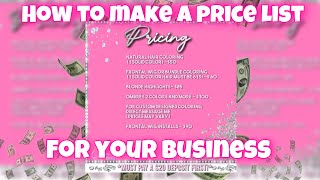 BUSINESS PRICE LIST TUTORIAL 💗CUTE AND EASY [upl. by Ehr]