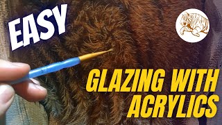 How To GLAZE Using Acrylics  Fur Painting Tips [upl. by Ramas56]