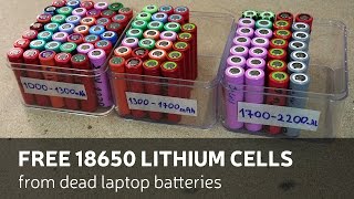 How To Get Free 18650 Lithium Cells From Dead Laptop Batteries [upl. by Clayborn]