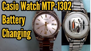 Casio MTP1302 Battery Replacement Tutorial  How To repair casio watch  Watch Repair Channel [upl. by Onitsirc]