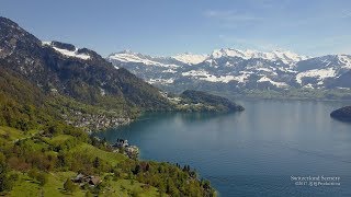 4K Vitznau Vierwaldstättersee Luzern SWITZERLAND アルプス山脈 [upl. by Gillie]