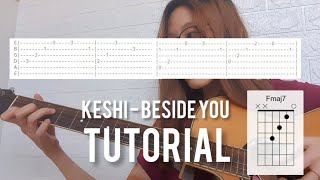 keshi  beside you  guitar tutorial [upl. by Magulac]