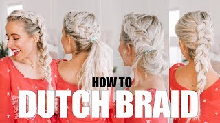 How To DUTCH BRAID  for beginners [upl. by Gievlos]