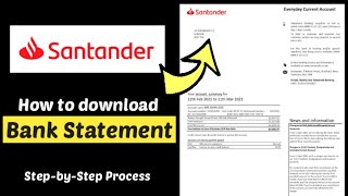 Santander Bank account Statement Download CSV  Santander Account Transaction History [upl. by Enier]