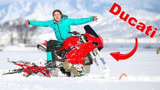 I Built The Worlds Fastest Snow Bike 2024 Ducati V4 [upl. by Negaet899]