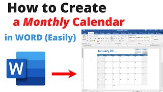 TUTORIAL Easy Way to CREATE a Monthly CALENDAR In Microsoft Word without a template [upl. by Icat]