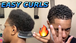 AFRO TO CURLS  MENS CURLY HAIR ROUTINE  How To Make Hair Curly [upl. by Sibilla485]